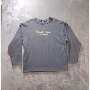 Vtg Denali Park Sweatshirt Sz Large Gray Beige Alaska Mountain Embroidered